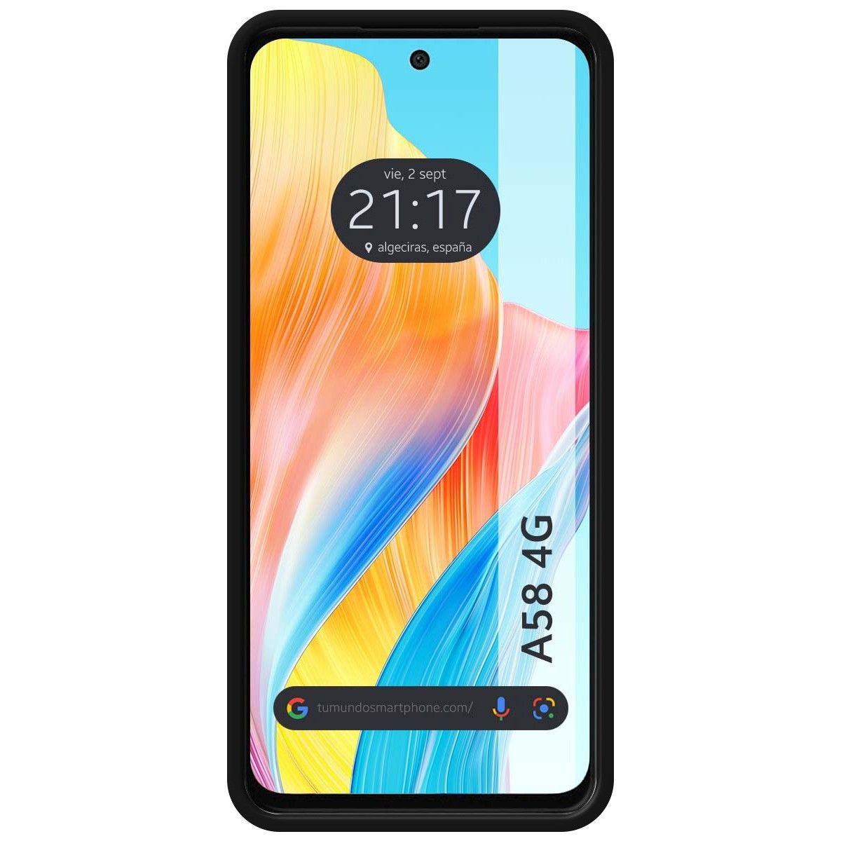 Funda Silicona Líquida Ultra Suave para Oppo A58 4G color Negro