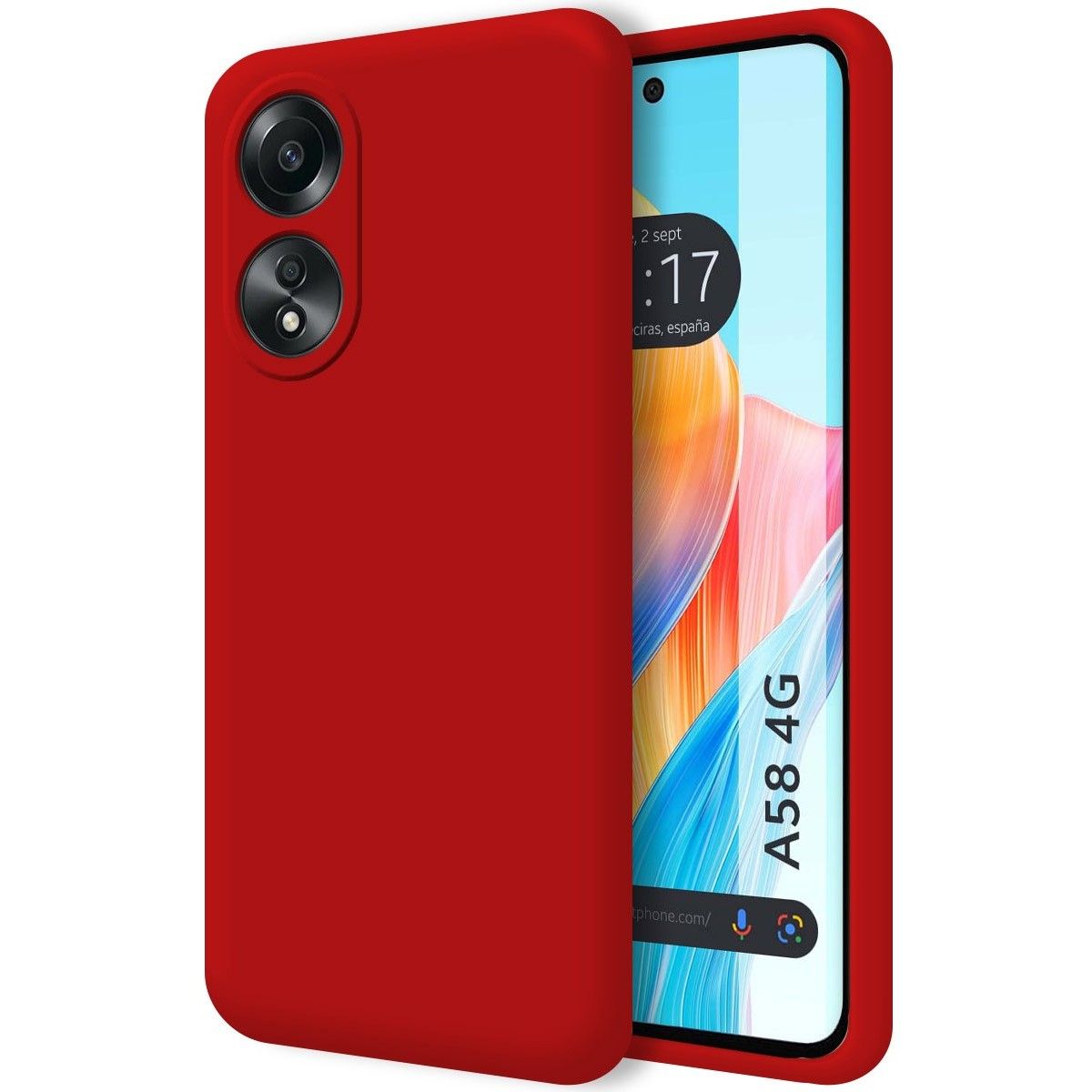 Funda Silicona Líquida Ultra Suave para Oppo A58 4G color Rojo