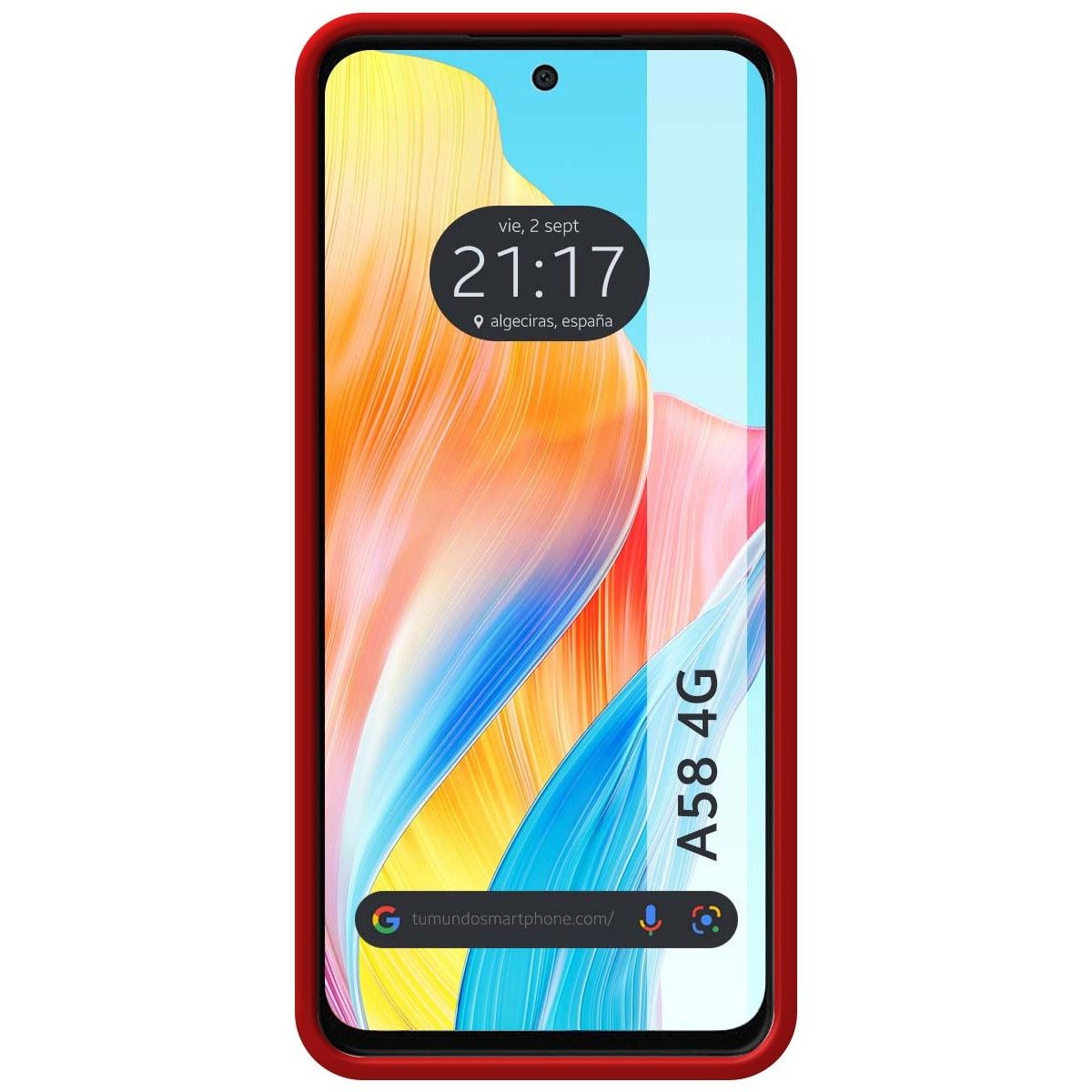 Funda Silicona Líquida Ultra Suave para Oppo A58 4G color Rojo