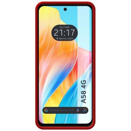 Funda Silicona Líquida Ultra Suave para Oppo A58 4G color Rojo