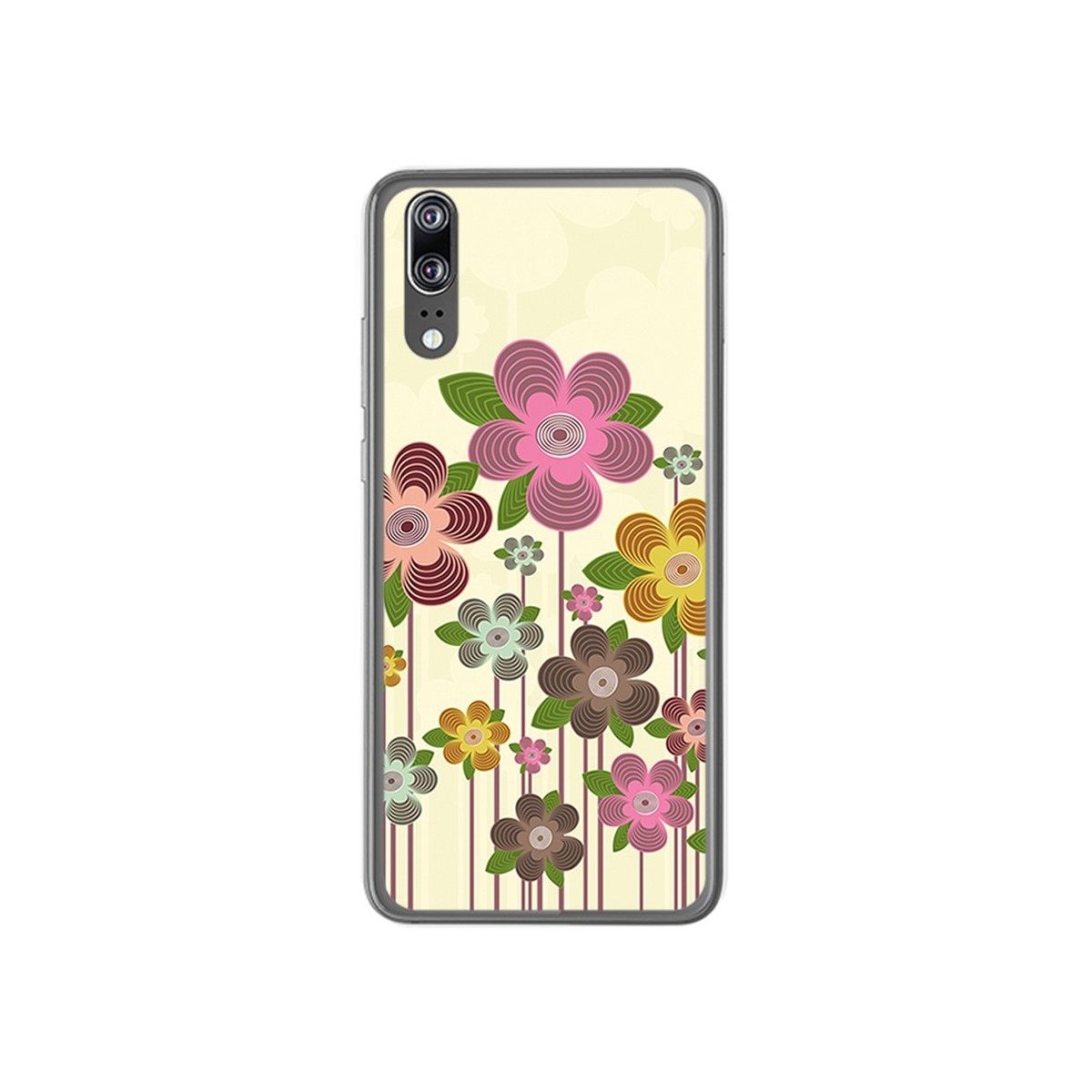 Funda Gel Tpu para Huawei P20 Diseño Primavera En Flor Dibujos