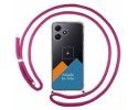 Personaliza tu Funda Colgante Transparente para Xiaomi Redmi 12 5G con Cordon Rosa Fucsia Dibujo Personalizada