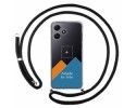 Personaliza tu Funda Colgante Transparente para Xiaomi Redmi 12 5G con Cordon Negro Dibujo Personalizada