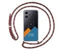 Personaliza tu Funda Colgante Transparente para Xiaomi Redmi 12 5G con Cordon Rosa / Dorado Dibujo Personalizada