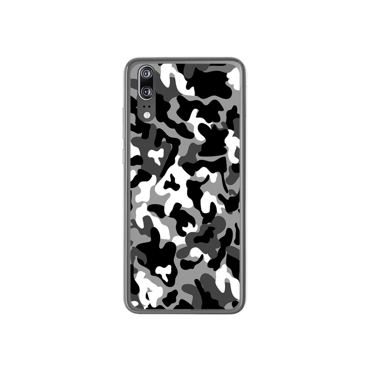 Funda Gel Tpu para Huawei P20 Diseño Snow Camuflaje Dibujos