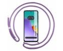 Funda Colgante Transparente para Xiaomi Redmi 12 5G con Cordon Morado