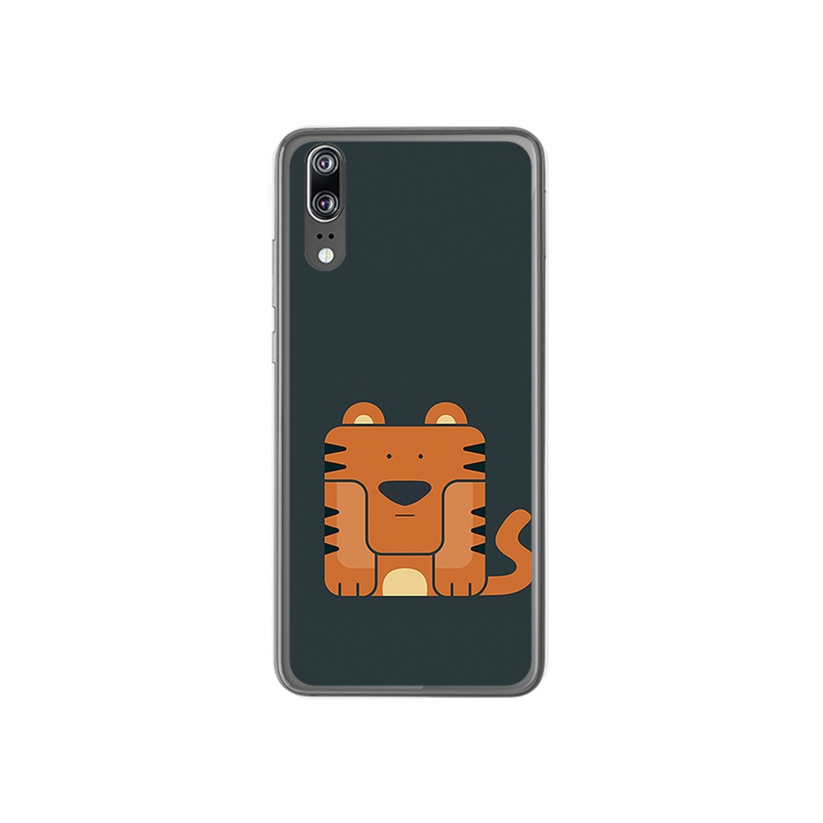 Funda Gel Tpu para Huawei P20 Diseño Tigre Dibujos