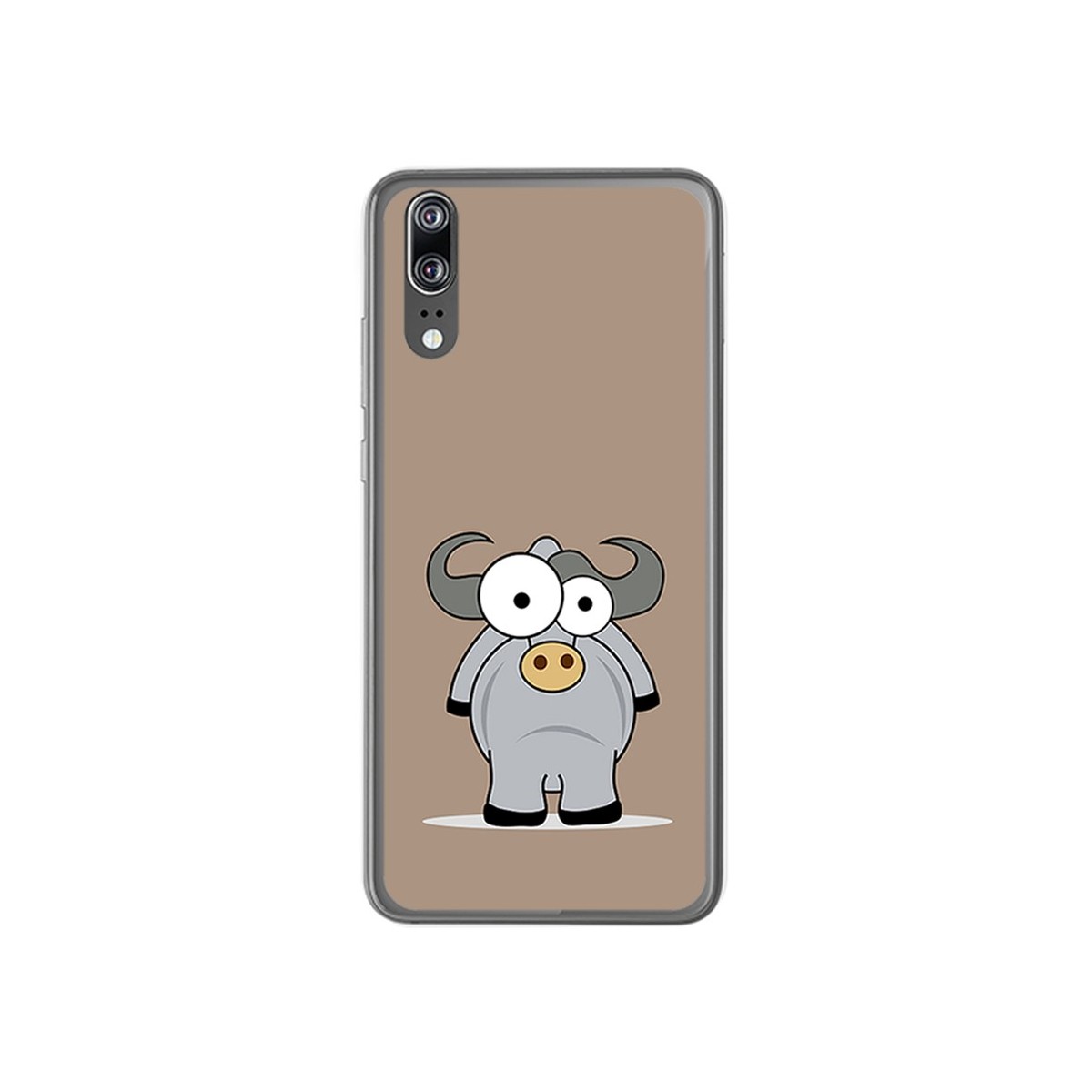 Funda Gel Tpu para Huawei P20 Diseño Toro Dibujos