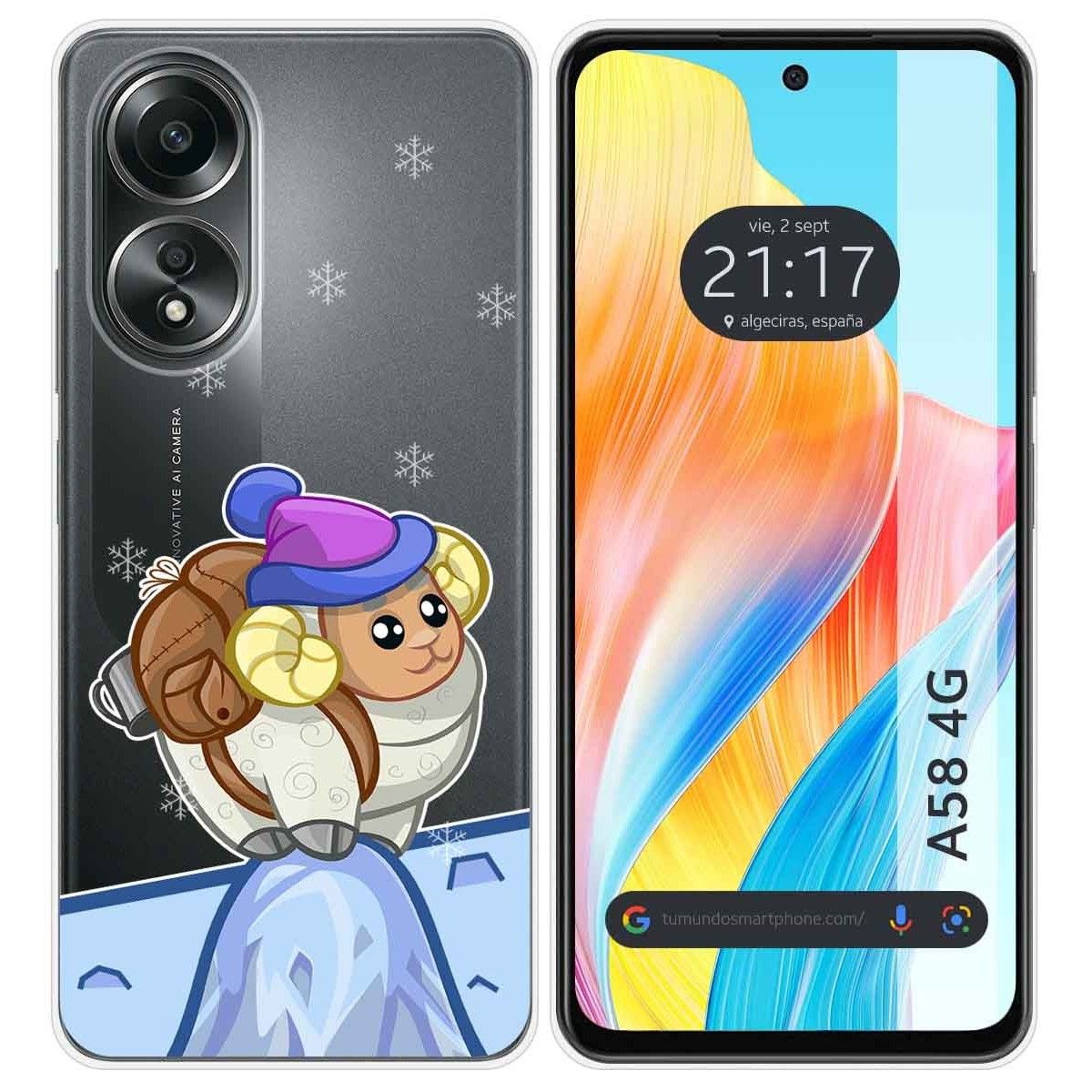 Funda Silicona Transparente para Oppo A58 4G diseño Cabra Dibujos