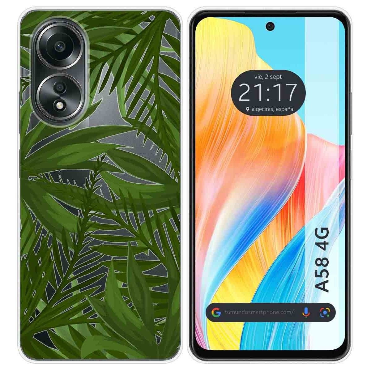 Funda Silicona Transparente para Oppo A58 4G diseño Jungla Dibujos