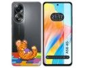 Funda Silicona Transparente para Oppo A58 4G diseño Leopardo Dibujos