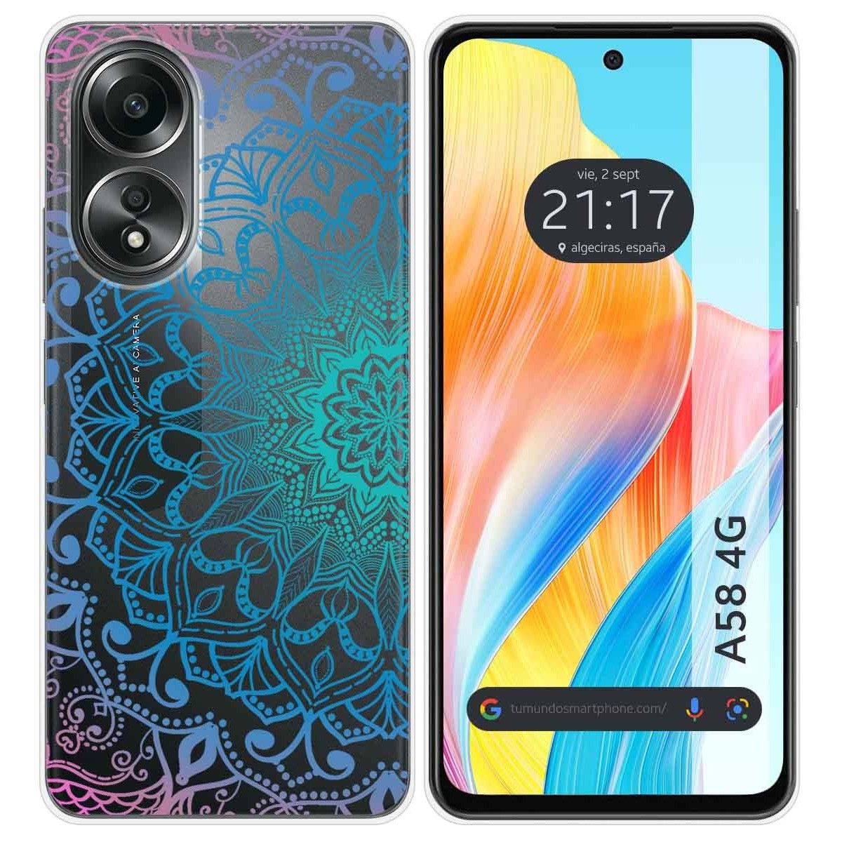 Funda Silicona Transparente para Oppo A58 4G diseño Mandala Dibujos