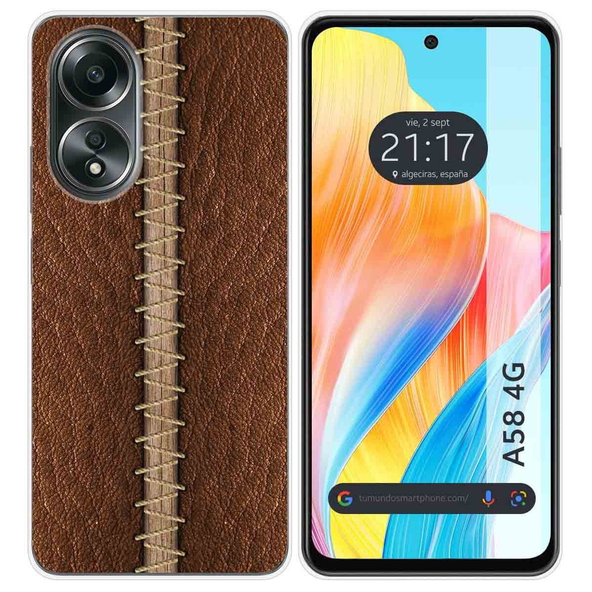 Funda Silicona para Oppo A58 4G diseño Cuero 01 Dibujos