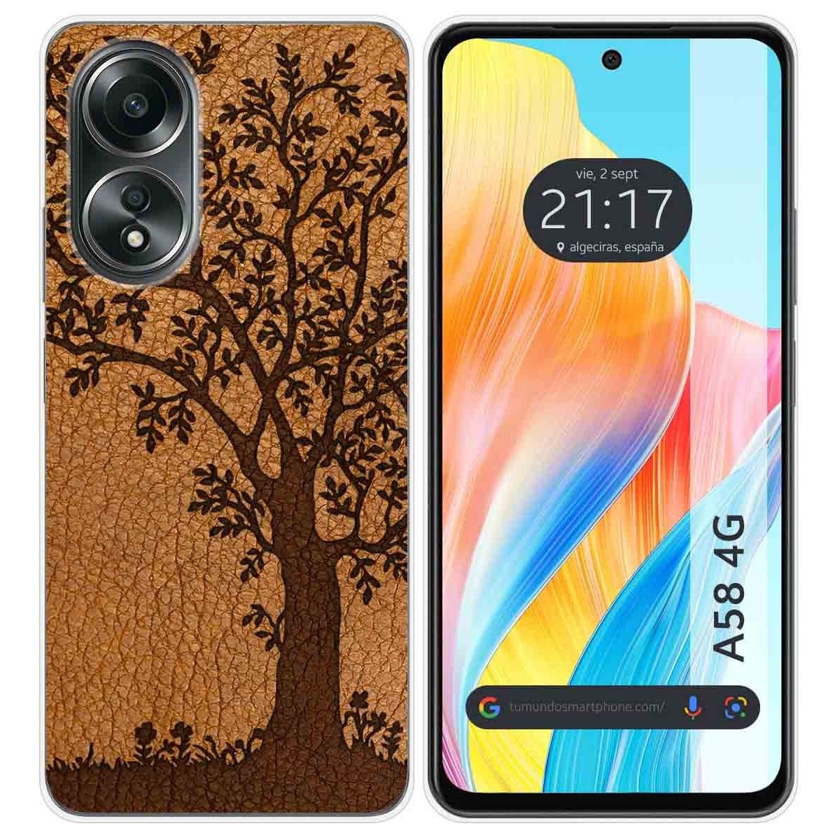 Funda Silicona para Oppo A58 4G diseño Cuero 03 Dibujos