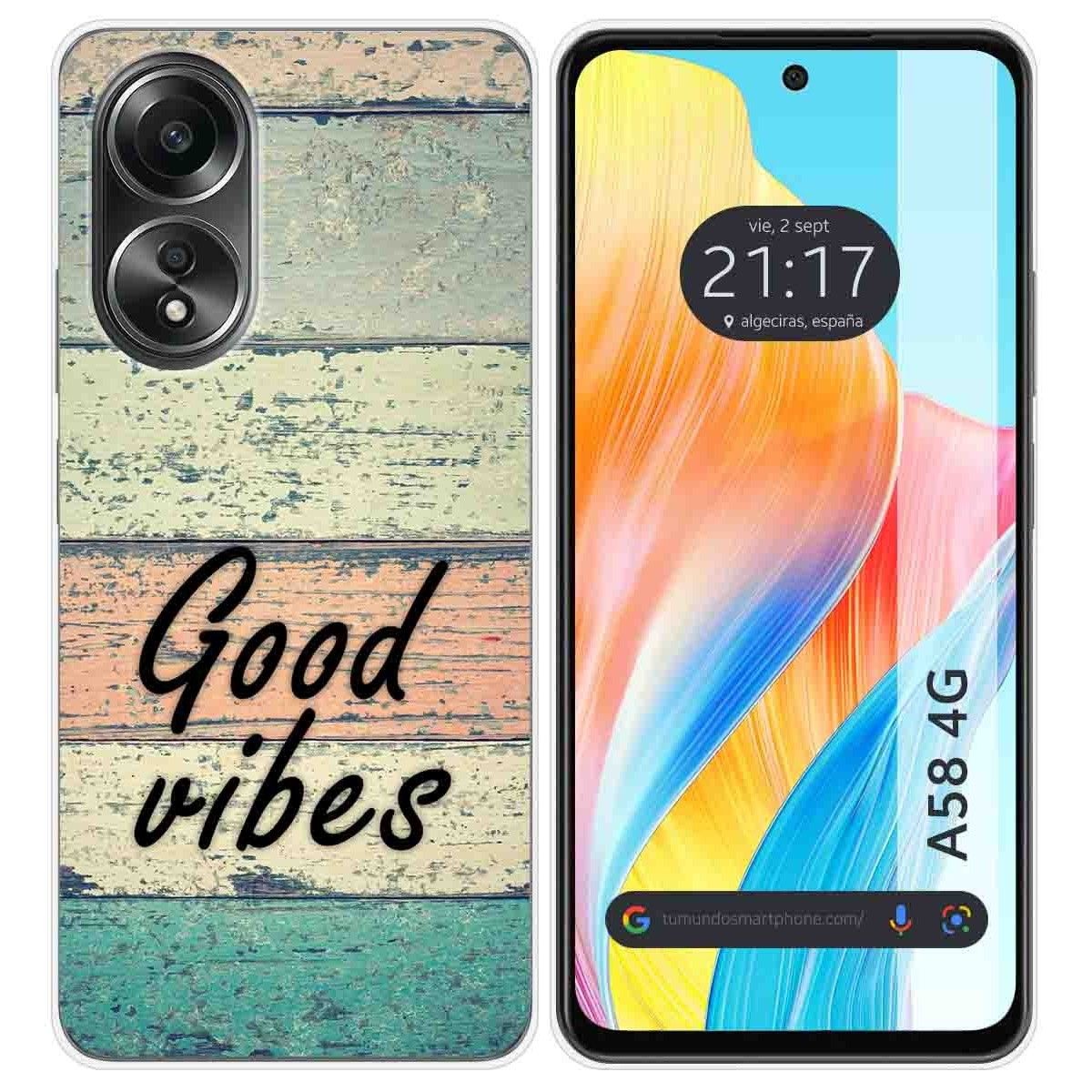Funda Silicona para Oppo A58 4G diseño Madera 01 Dibujos