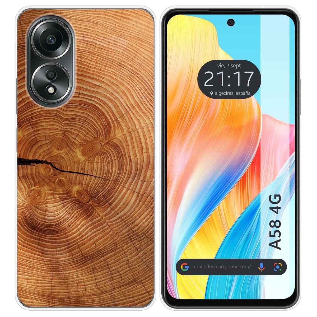 Funda Silicona para Oppo A58 4G diseño Madera 04 Dibujos