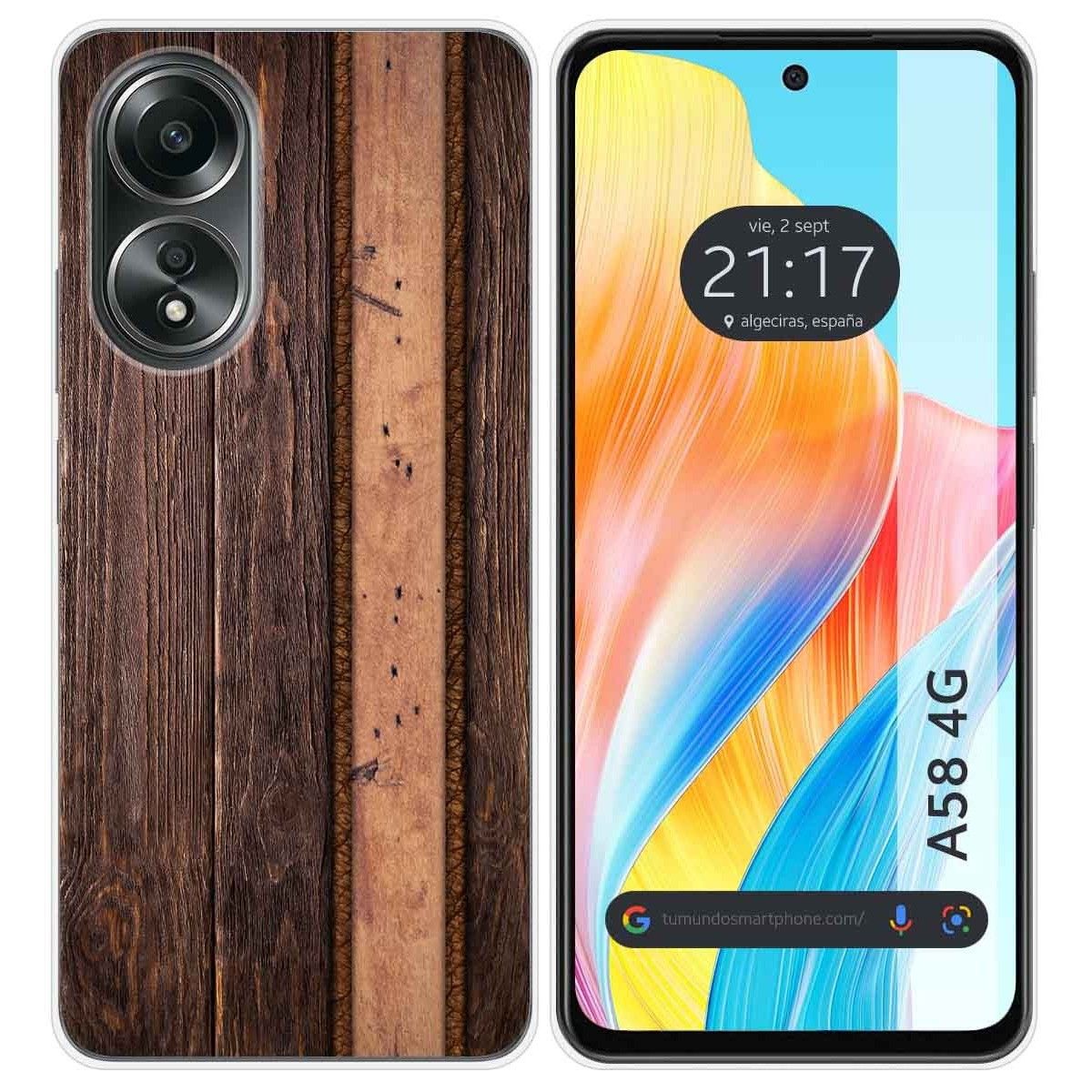 Funda Silicona para Oppo A58 4G diseño Madera 05 Dibujos