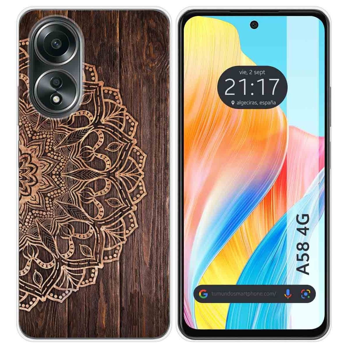 Funda Silicona para Oppo A58 4G diseño Madera 06 Dibujos