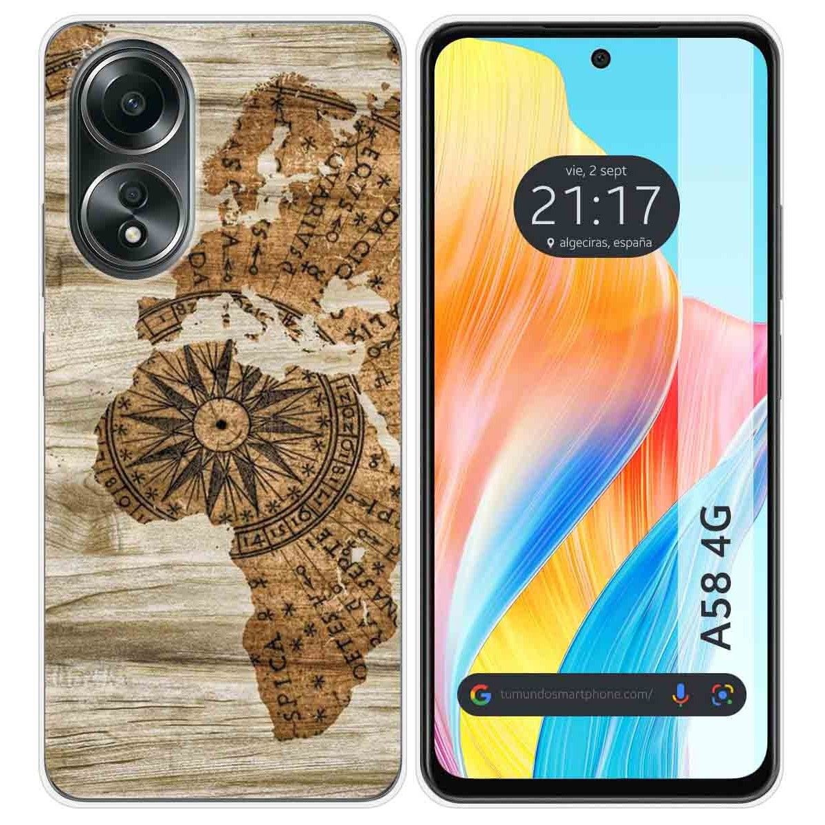 Funda Silicona para Oppo A58 4G diseño Madera 07 Dibujos