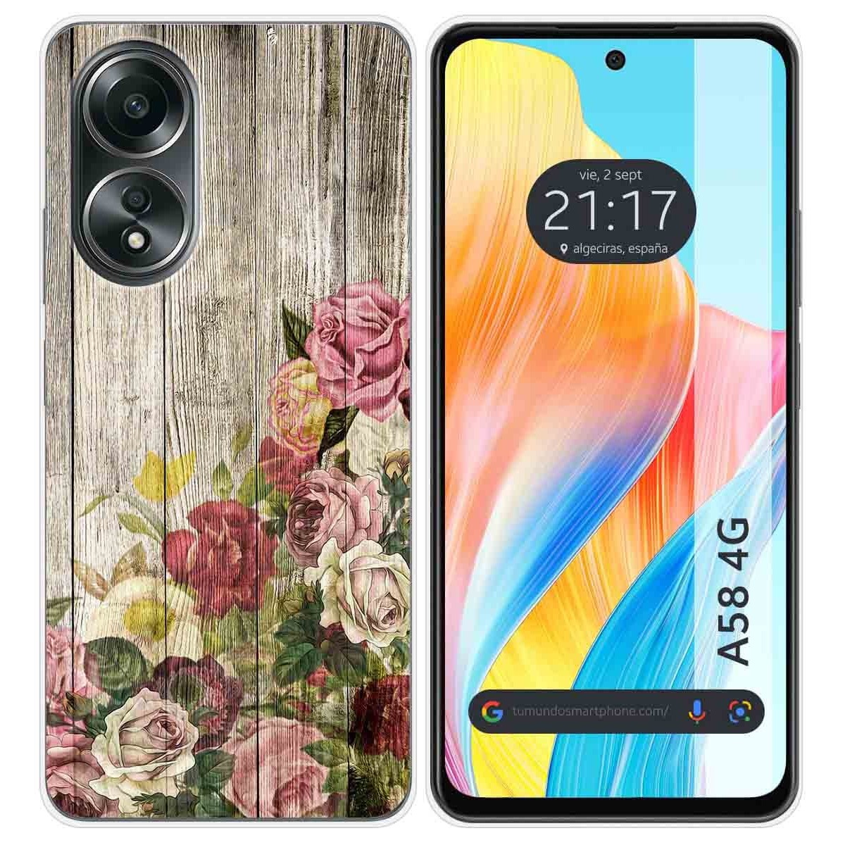 Funda Silicona para Oppo A58 4G diseño Madera 08 Dibujos