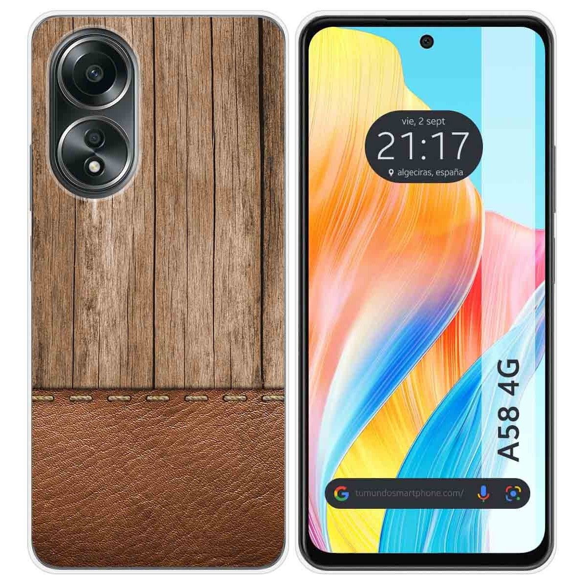 Funda Silicona para Oppo A58 4G diseño Madera 09 Dibujos