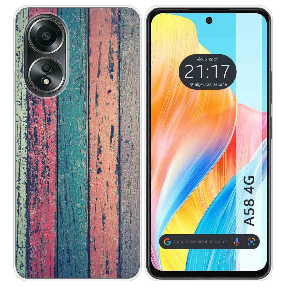 Funda Silicona para Oppo A58 4G diseño Madera 10 Dibujos