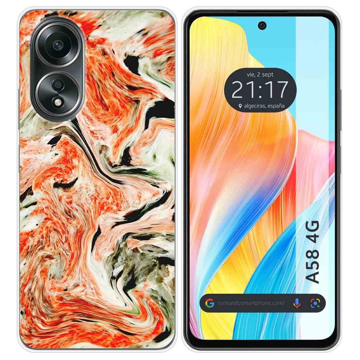 Funda Silicona para Oppo A58 4G diseño Mármol 12 Dibujos