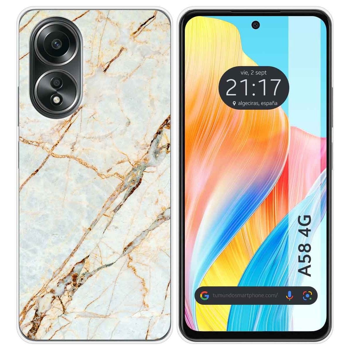 Funda Silicona para Oppo A58 4G diseño Mármol 13 Dibujos