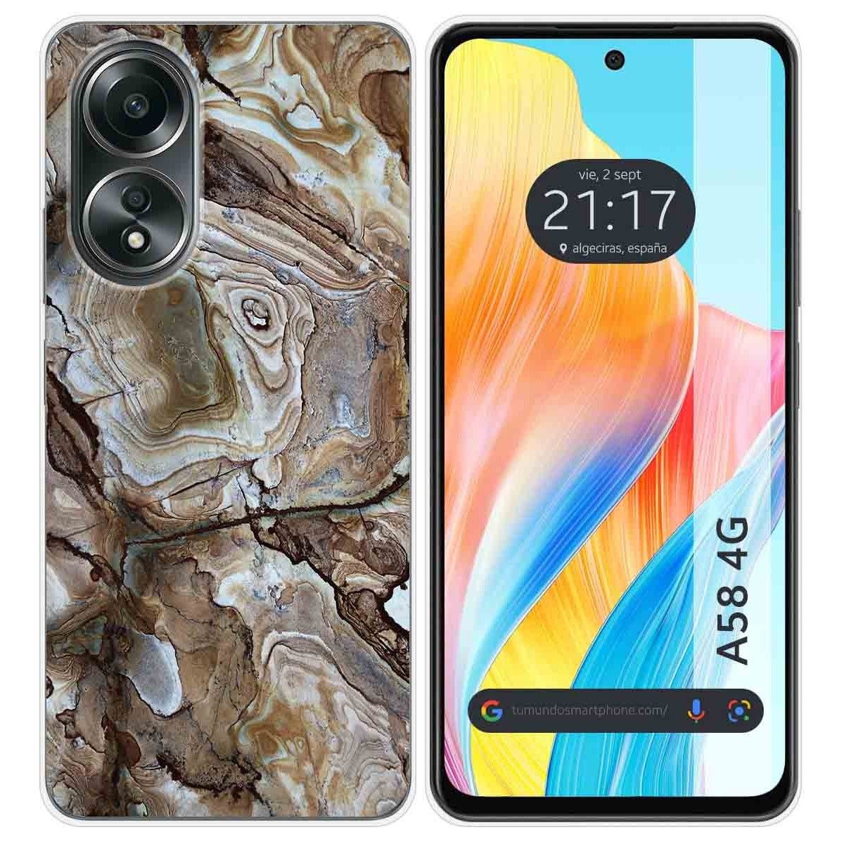 Funda Silicona para Oppo A58 4G diseño Mármol 14 Dibujos