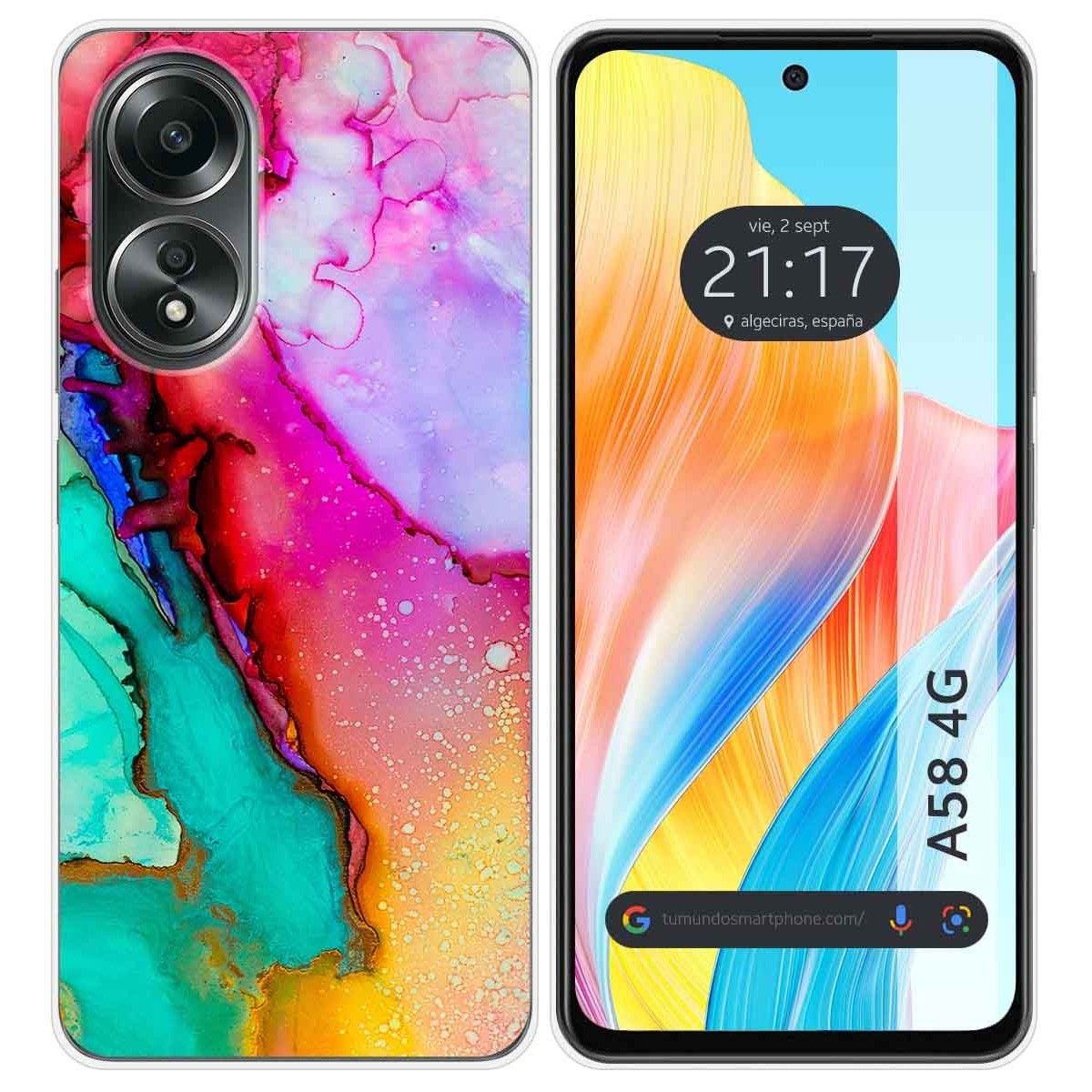 Funda Silicona para Oppo A58 4G diseño Mármol 15 Dibujos