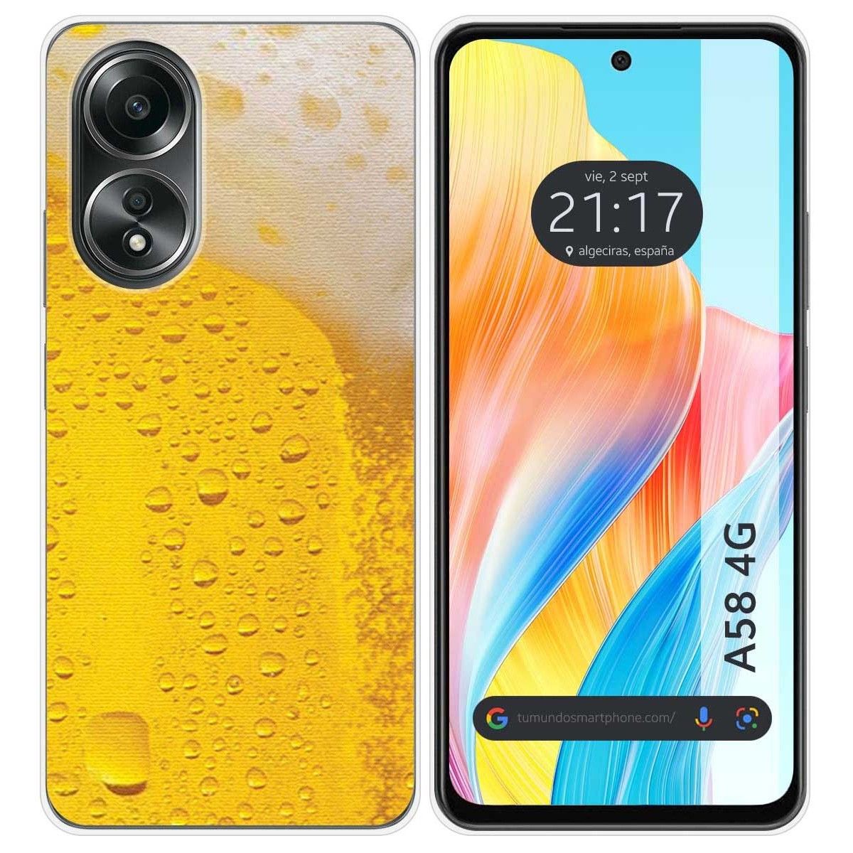 Funda Silicona para Oppo A58 4G diseño Cerveza Dibujos
