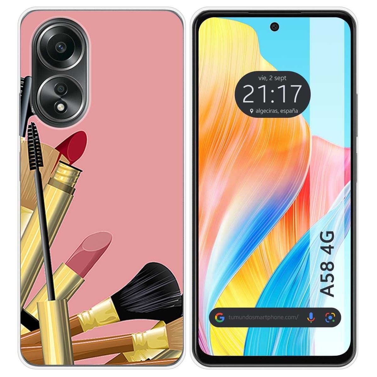 Funda Silicona para Oppo A58 4G diseño Brochas Dibujos