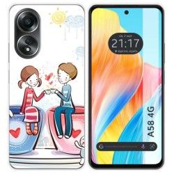Funda Silicona para Oppo A58 4G diseño Café Dibujos