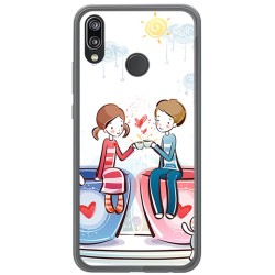 Funda Gel Tpu para Huawei P20 Lite Diseño Cafe Dibujos