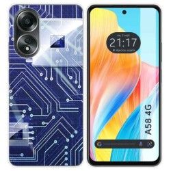 Funda Silicona para Oppo A58 4G diseño Circuito Dibujos