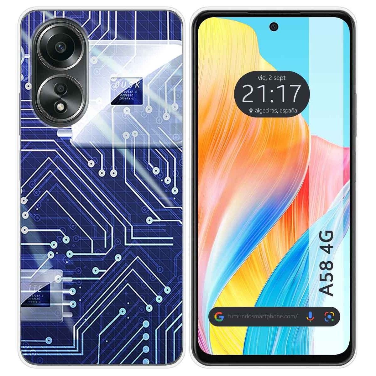 Funda Silicona para Oppo A58 4G diseño Circuito Dibujos