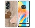 Funda Silicona para Oppo A58 4G diseño Corazones Madera Dibujos