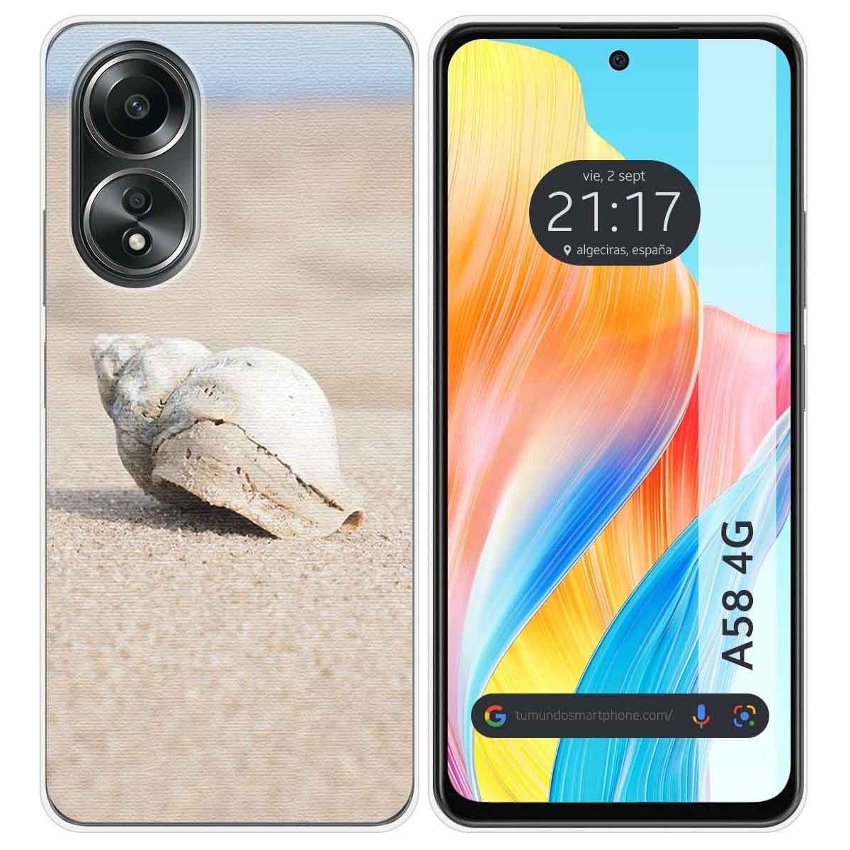 Funda Silicona para Oppo A58 4G diseño Concha Dibujos