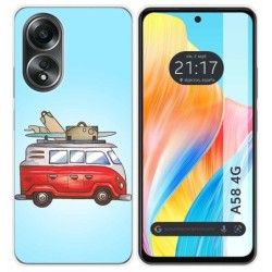 Funda Silicona para Oppo A58 4G diseño Furgoneta Dibujos
