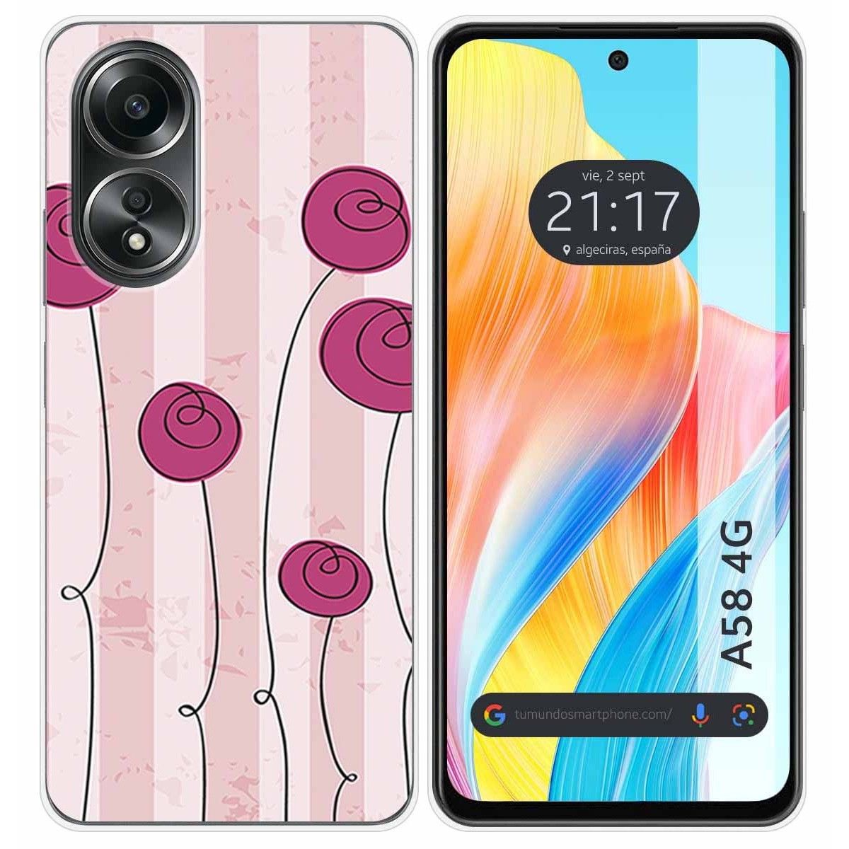 Funda Silicona para Oppo A58 4G diseño Flores Vintage Dibujos