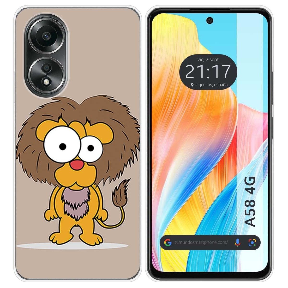Funda Silicona para Oppo A58 4G diseño Leon Dibujos