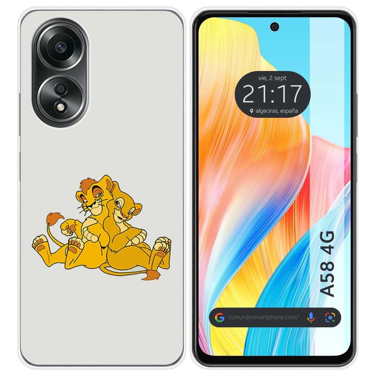 Funda Silicona para Oppo A58 4G diseño Leones Dibujos