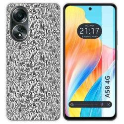 Funda Silicona para Oppo A58 4G diseño Letras Dibujos