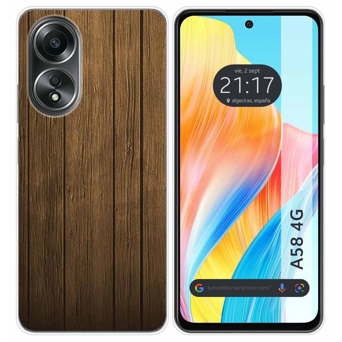 Funda Silicona para Oppo A58 4G diseño Madera Dibujos