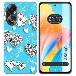 Funda Silicona para Oppo A58 4G diseño Mariposas Dibujos