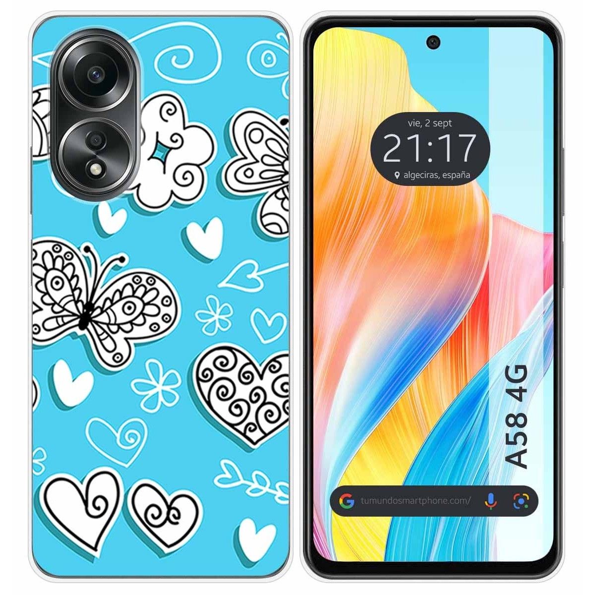Funda Silicona para Oppo A58 4G diseño Mariposas Dibujos