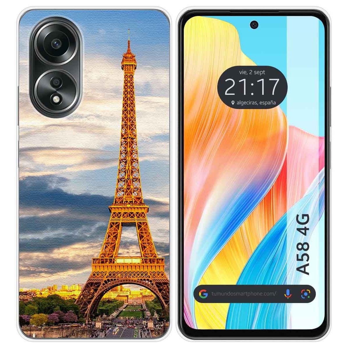 Funda Silicona para Oppo A58 4G diseño Paris Dibujos