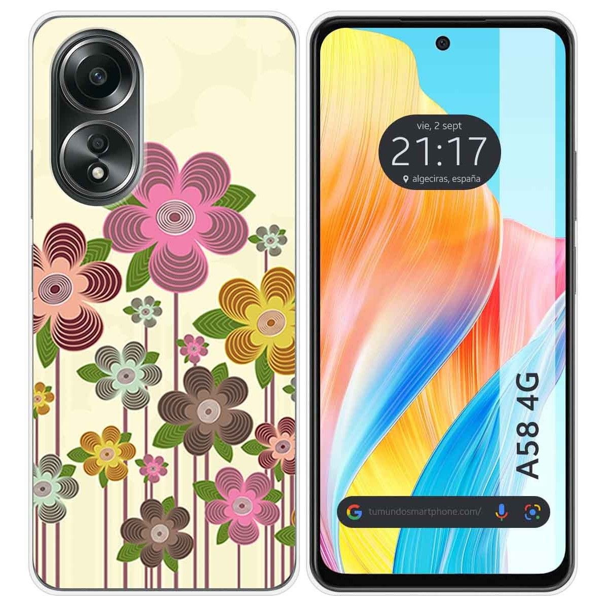Funda Silicona para Oppo A58 4G diseño Primavera En Flor Dibujos