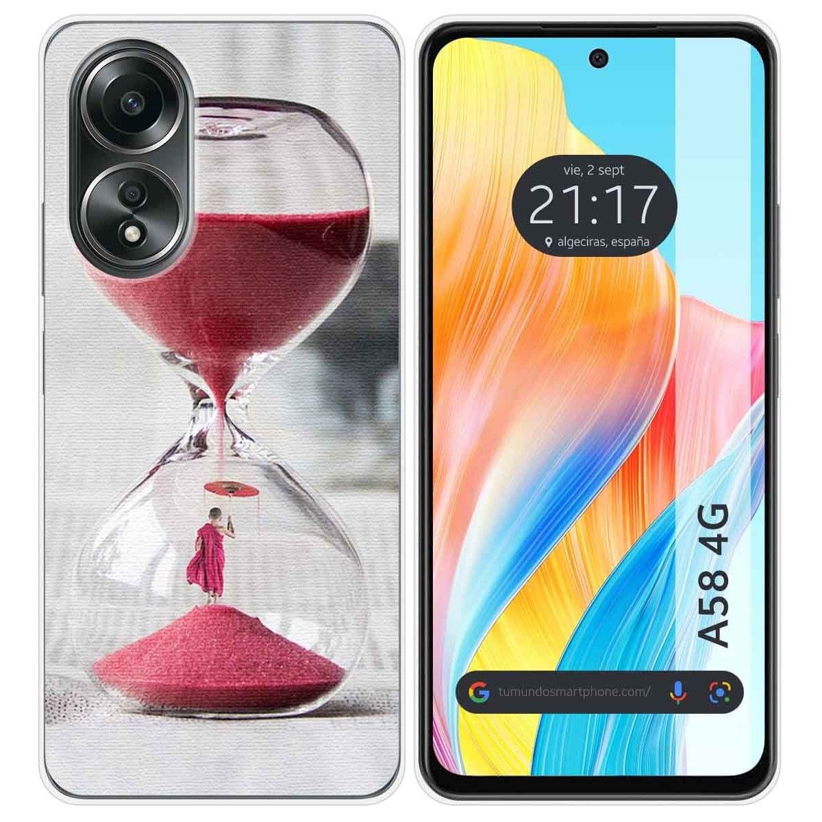 Funda Silicona para Oppo A58 4G diseño Reloj Dibujos