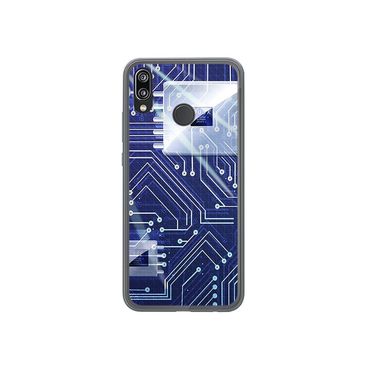 Funda Gel Tpu para Huawei P20 Lite Diseño Circuito Dibujos